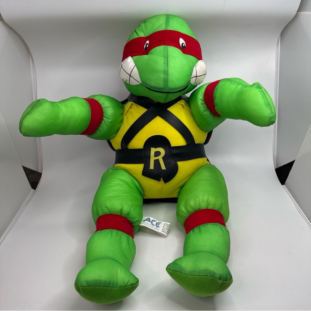 1989 Raphael Teenage Mutant Ninja Turtle 24” Plush Nylon Toy, Ace Novelty